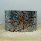 Austin Texas Map Cuff Bracelet. Vintage print cuff for her or him.