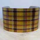 Bumblebee Tartan Plaid Cuff Bracelet. Print cuff for her or him.