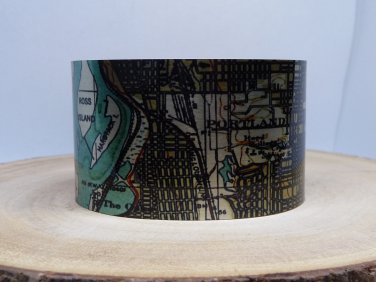 Portland Oregon Map Cuff Bracelet by Enliven Natural