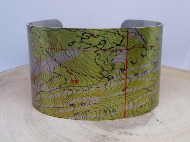 Big Sky Resort Montana Map Cuff Bracelet by Enliven Natural