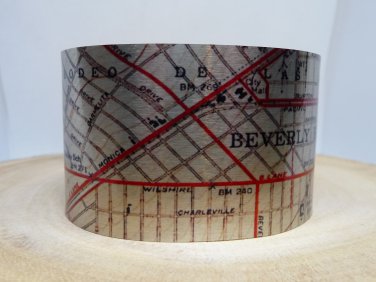 Beverly Hills California Map Cuff Bracelet by Enliven Natural