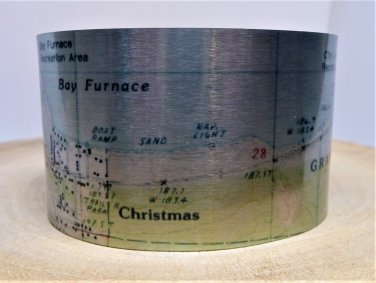 Christmas Michigan Map Cuff Bracelet by Enliven Natural