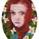Red Girl 24"x30" Archival Print of original acrylic painting by Niccolle Breeden.