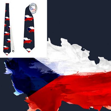 Necktie Czech Republic flag national patriotic pride football fan politic