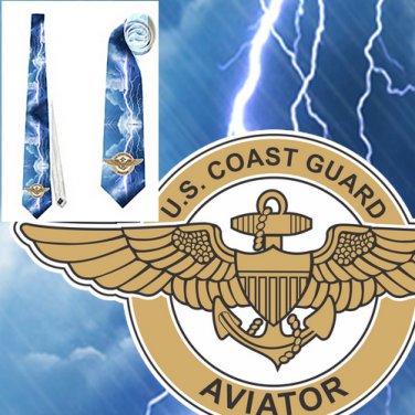 Necktie US coast guard aviator  national patriotic pride football fan