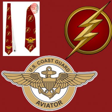 Necktie US coast guard aviator  national patriotic pride football fan