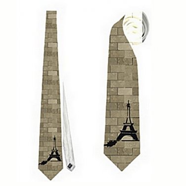 Necktie French Eiffel tower   national patriotic pride football fan