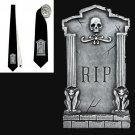 Necktie RIP tombstone headstone gravestone tomb Halloween
