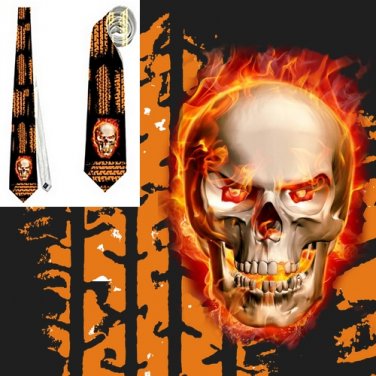 Necktie skull fire automobile  tires