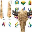 Necktie Africa bull skull buffalo skull