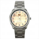 Sport metal watch  Leonardo Florentine  vitruvian man
