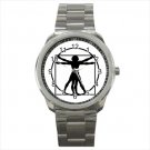Sport metal watch  Leonardo Florentine  vitruvian man