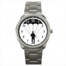 Sport metal watch Disneyland skydiver anding touchdown put-down