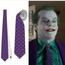 Necktie joker jack nicholson purple lilac violet  cosplay roleplay villain tie halloween