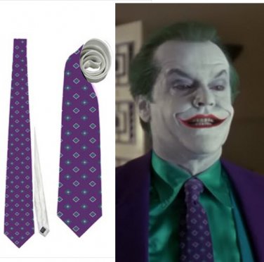 Necktie joker jack nicholson purple lilac violet  cosplay roleplay villain tie halloween