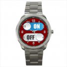 Sport metal watch on off  music equipman Technics