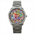 Sport metal watch flags world cup football