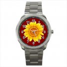 Sport metal watch  sunflower seeds Van Gogh happy