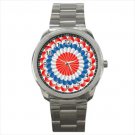 Sport metal watch  USA patriot national fan flag