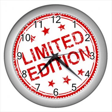 Silver Wall Clock Limited edition happy holiday birthday
