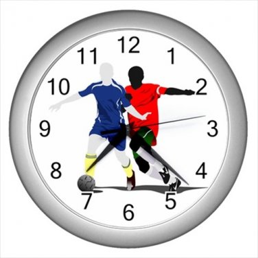 Silver Wall Clock Football fan world cop messi ronaldo