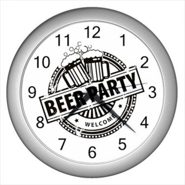 Silver Wall Clock Beer Party Oktoberfest