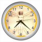 Silver Wall Clock Leonardo vetruvian man Florence Italy pinto