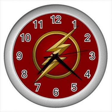 Silver Wall Clock lightning thunderbolt thunder bolt flash shaft