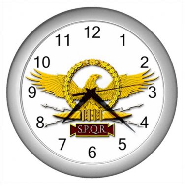 Silver Wall Clock  Rome Rome impair SPQR