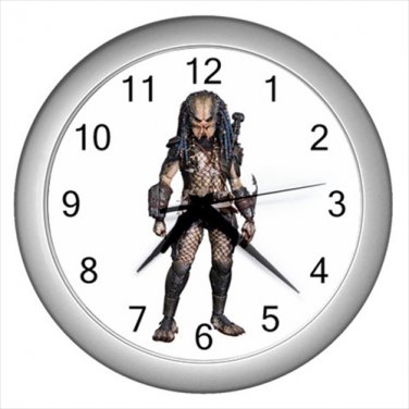Silver Wall Clock Predator Arnold movie film adventure escapade adventure venture flier