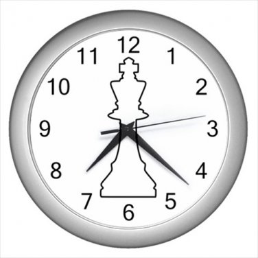 Silver Wall Clock  chess hobbies grandmaster of sports world cup