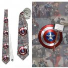 Necktie shield thor hammer captain america superhero avengers cosplay wedding