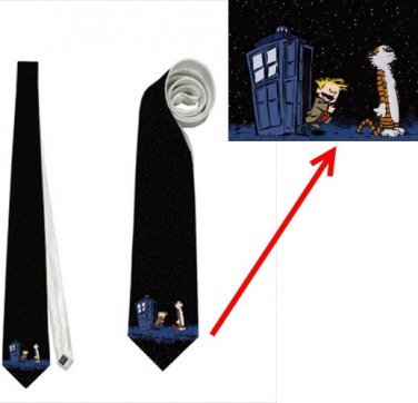 Necktie calvin tie comic strip tiger black night dr.who roleplay cosplay wedding