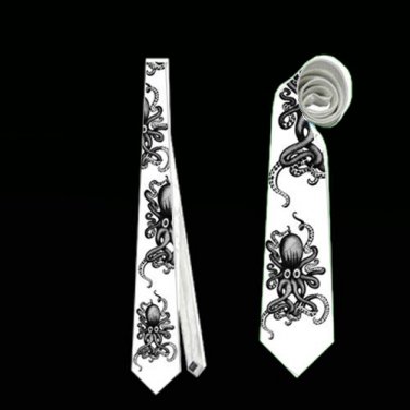 Necktie cthulhu octopus halloween horror tie roleplay cosplay wedding