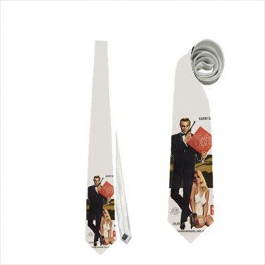 Necktie goldfinger james bond agent 007 halloween tie roleplay cosplay wedding