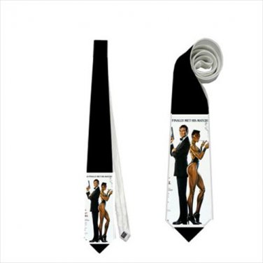 Necktie  james bond agent 007 halloween tie roleplay cosplay wedding a view to a kill