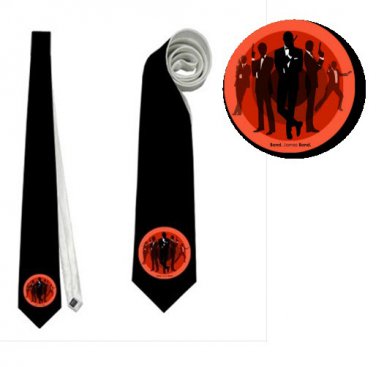 Necktie  james bond agent 007 halloween tie roleplay cosplay wedding a view to a kill
