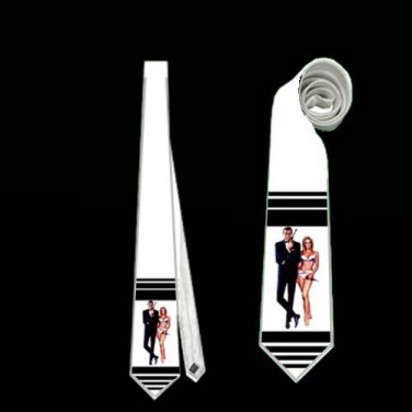 Necktie  james bond agent 007 halloween tie roleplay cosplay wedding a view to a kill