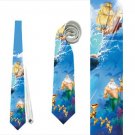Necktie little mermaid ariel flounder ursula triton romance tie grooms groomsman wedding