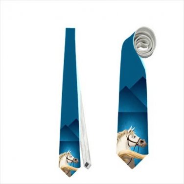 Necktie white horse rapunzel tangled princess romance tie grooms groomsman wedding