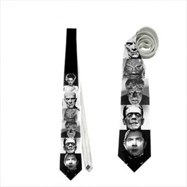 Necktie universal monsters frankenstein dracula black lagoon invisible mummy halloween
