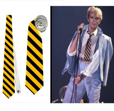 Necktie david bowie wasp black yellow stripes tie