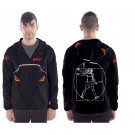 Men`s hooded windbreaker  car night love vetruvian man expensive car