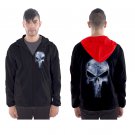 Men`s hooded windbreaker  hard rock  skull dark metal