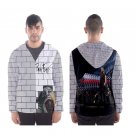 Men`s hooded windbreaker  the wall rock music bass Floyd performance