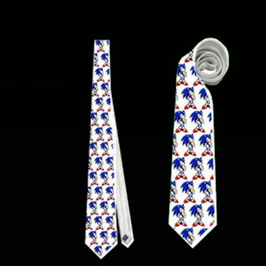 Necktie sonic hedgehog pattern tie