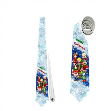 Necktie super mario luigi merry christmas princess peach funny tie