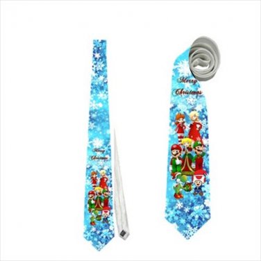 Necktie super mario luigi merry christmas yoshi princess peach funny tie