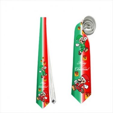 Necktie super mario luigi merry christmas funny tie