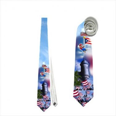 Necktie super mario puerto rico flag funny tie